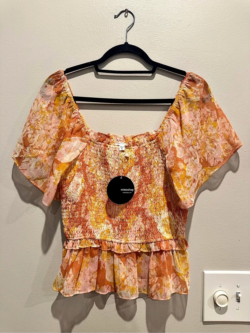 mittoshop Floral Smocked Size Medium NWT